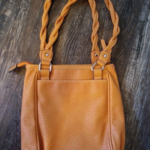Rosetti Burnt Orange Braided Straps Tote Bag - Picture 3 of 6